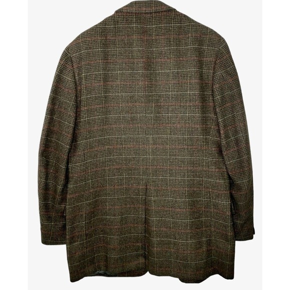 VTG Harry Lebow Camel Hair Houndstooth Plaid Sport Coat Mens 40L Jacket - Picture 9 of 11